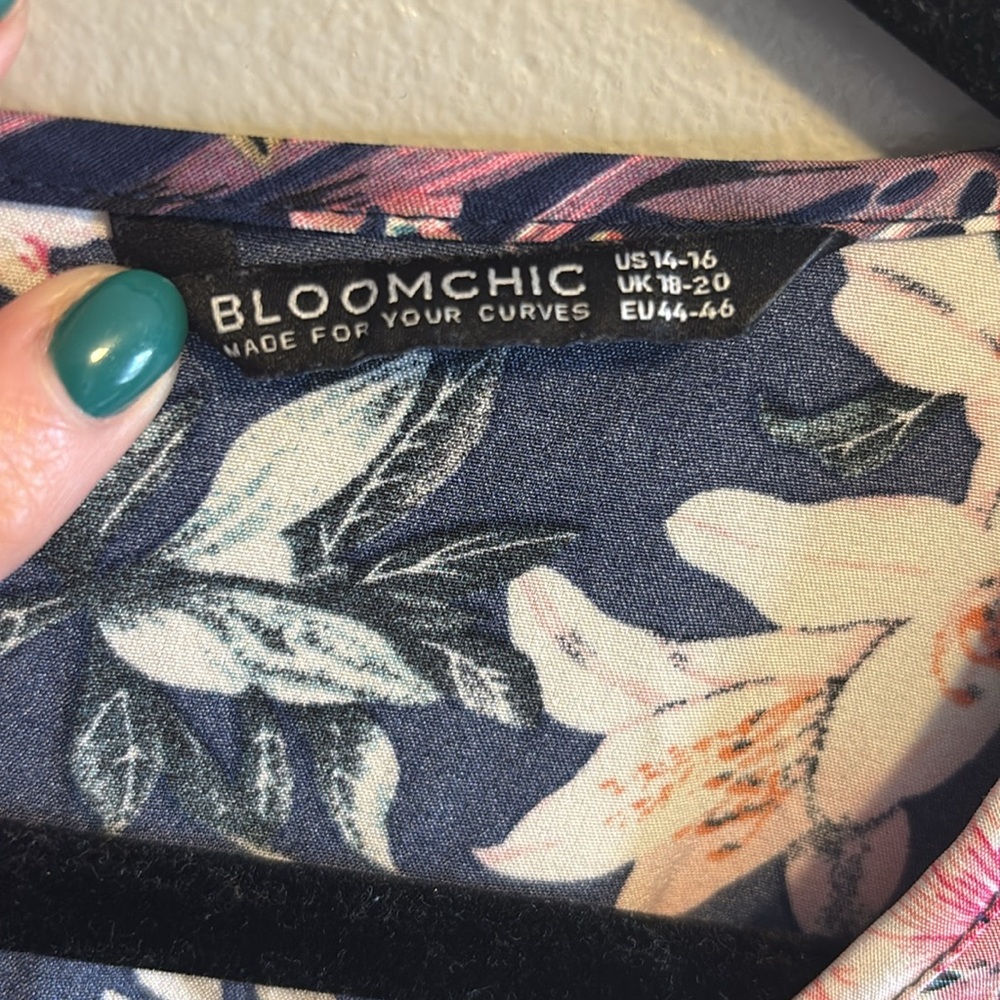 Bloomchic Plus Size Floral Patchwork Wrap Belted … - image 7